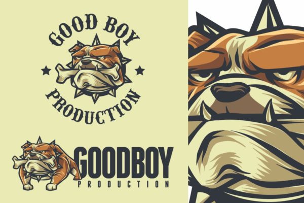 斗牛犬吉祥物Logo模板素材 Bulldog Mascot Logo缩略图 斗牛犬吉祥物Logo模板素材 Bulldog Mascot Logo