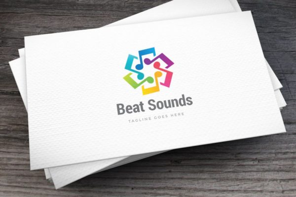 音乐节拍音乐主题创意Logo设计模板 Beat Sounds Logo Template