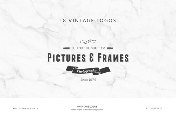 8款复古设计风格品牌Logo商标设计模板 8 Vintage Logos