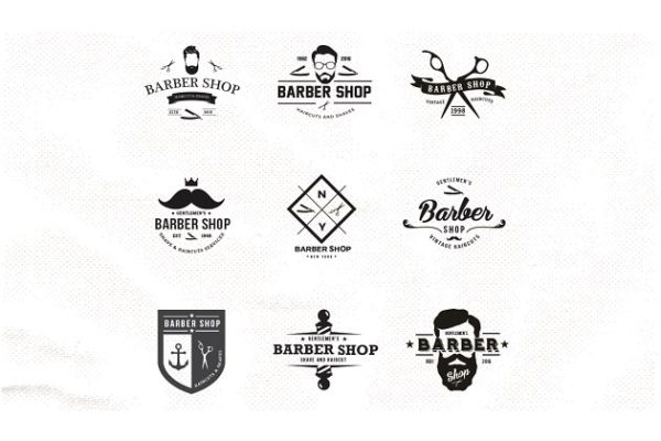 理发店店招Logo标志设计模板 Barber Shop Logo Set缩略图 理发店店招Logo标志设计模板 Barber Shop Logo Set