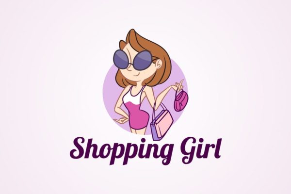 时尚购物女郎形象Logo设计模板 Shopping Girl – Fashion Mascot Logo缩略图 时尚购物女郎形象Logo设计模板 Shopping Girl – Fashion Mascot Logo