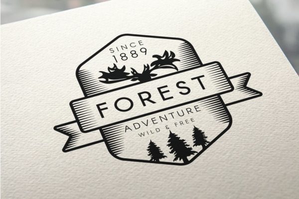 复古森林驼鹿徽章设计模板 Vintage Forest Moose Badge缩略图 复古森林驼鹿徽章设计模板 Vintage Forest Moose Badge