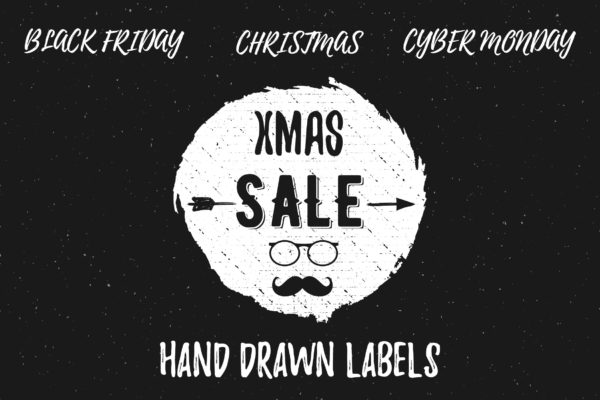 手绘设计风格圣诞节促销标签/Logo设计模板 Hand Drawn Christmas Sale Labels / Logos缩略图 手绘设计风格圣诞节促销标签/Logo设计模板 Hand Drawn Christmas Sale Labels / Logos