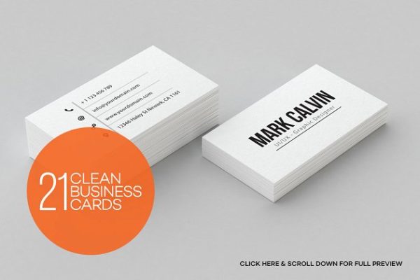 21款极简主义风格企业名片设计模板 21 Clean Minimal Business Cards