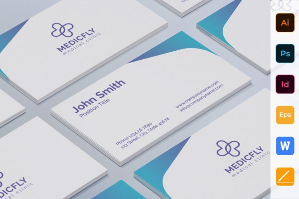 私人诊所/医院名片设计模板 Medical Clinic Business Card