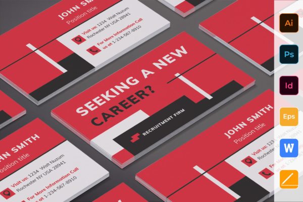 人力资源公司名片设计模板 Recruitment Firm Business Card