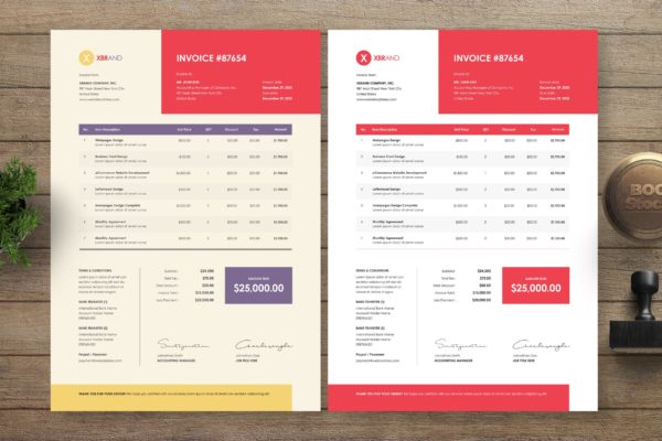 企业发票/购物单据版式设计模板v30 Invoice Template 30缩略图 企业发票/购物单据版式设计模板v30 Invoice Template 30