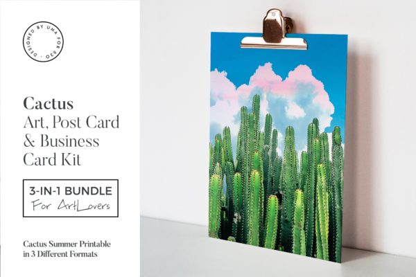 夏日仙人掌水彩艺术办公文具设计套装 Cactus Summer Art & Stationary Kit缩略图 夏日仙人掌水彩艺术办公文具设计套装 Cactus Summer Art & Stationary Kit