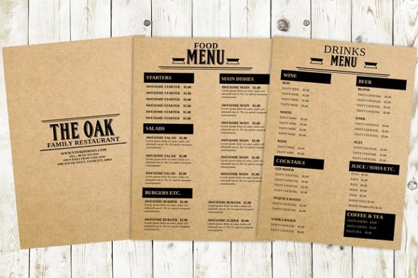 经典复古风餐馆菜单模板 Restaurant Food Menu Template缩略图 经典复古风餐馆菜单模板 Restaurant Food Menu Template