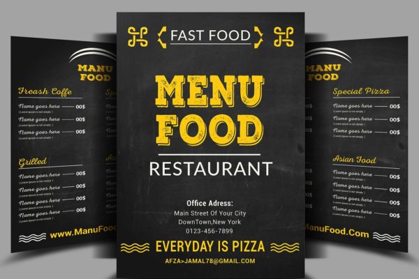 西式餐饮高端菜单设计模板 Food Menu & Flyer
