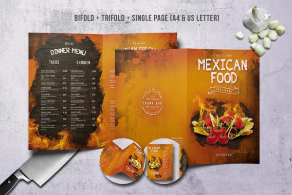 墨西哥餐厅菜单套餐设计模板 Mexican Menu Bundle A4 & US Letter缩略图 墨西哥餐厅菜单套餐设计模板 Mexican Menu Bundle A4 & US Letter
