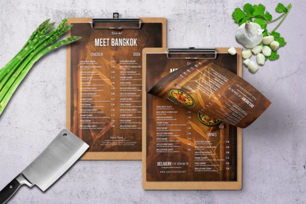 泰式餐厅泰国菜菜单设计模板 Thai A4 & US Letter Single Page Food Menu缩略图 泰式餐厅泰国菜菜单设计模板 Thai A4 & US Letter Single Page Food Menu