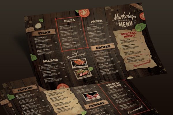 复古质朴的棕色餐厅菜单设计模板 Rustic Menu Board缩略图 复古质朴的棕色餐厅菜单设计模板 Rustic Menu Board