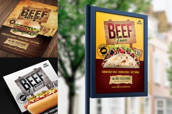 西式快餐汉堡面包店菜单设计模板 Food Menu Flyer缩略图 西式快餐汉堡面包店菜单设计模板 Food Menu Flyer