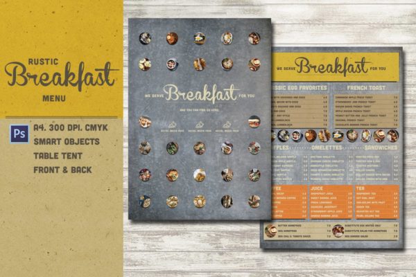 西式早餐菜单PSD模板 Rustic Breakfast Menu缩略图 西式早餐菜单PSD模板 Rustic Breakfast Menu