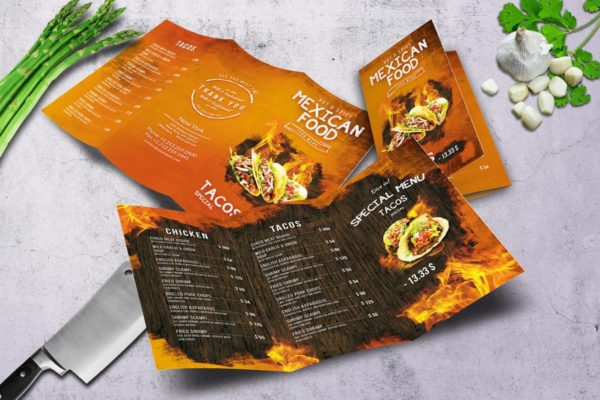 墨西哥美食三折页餐厅菜单模板 Mexican A4 US Letter Trifold Food Menu缩略图 墨西哥美食三折页餐厅菜单模板 Mexican A4 US Letter Trifold Food Menu