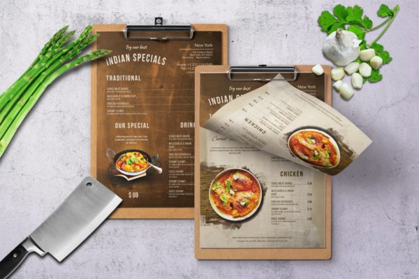 印度餐厅A4菜单设计PSD模板 Indian A4 & US Letter Single Page Food Menu缩略图 印度餐厅A4菜单设计PSD模板 Indian A4 & US Letter Single Page Food Menu