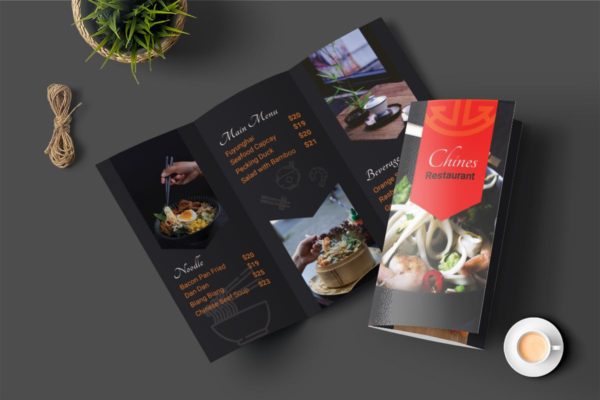 多用途三折页餐厅菜单设计模板 Trifold Restaurant Menu