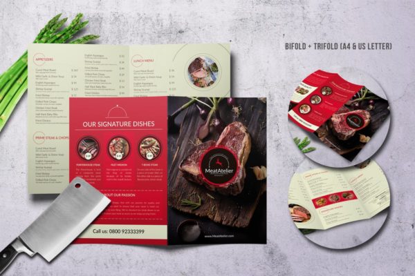 烧烤吧烤肉美食菜单PSD设计模板 Meat Atelier Menu Bundle (A4 + US Letter)缩略图 烧烤吧烤肉美食菜单PSD设计模板 Meat Atelier Menu Bundle (A4 + US Letter)