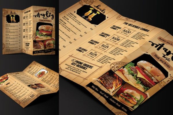 Old School设计风格咖啡店折页菜单设计模板 Cafe Menu Trifold缩略图 Old School设计风格咖啡店折页菜单设计模板 Cafe Menu Trifold
