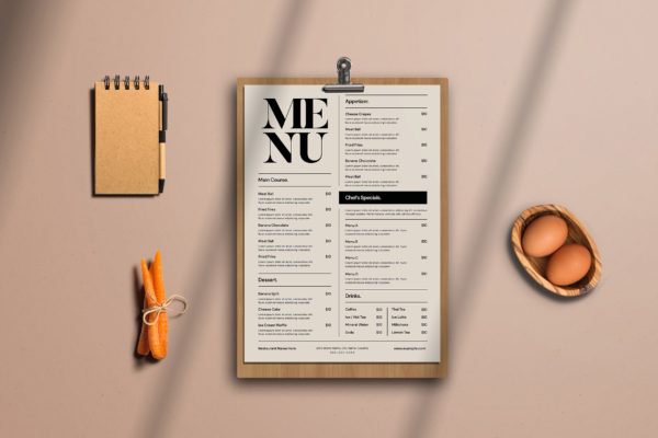 简约风菜单版式设计模板 Simple Food menu缩略图 简约风菜单版式设计模板 Simple Food menu