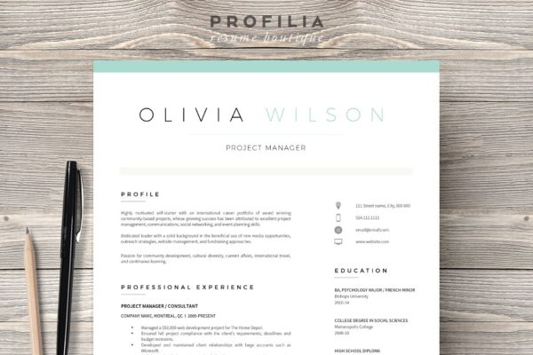 Word 格式简历及封面模板 Word Resume & Cover Letter Template
