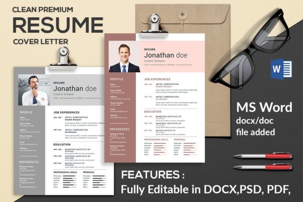 商务求职简历模板 Resume缩略图 商务求职简历模板 Resume
