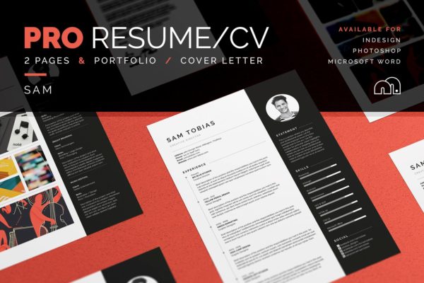 职场专业简历模板下载 Sam – Pro Resume/CV缩略图 职场专业简历模板下载 Sam – Pro Resume/CV