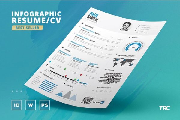 信息图表风格简历制作模板 Infographic Resume/Cv Template Vol.1缩略图 信息图表风格简历制作模板 Infographic Resume/Cv Template Vol.1
