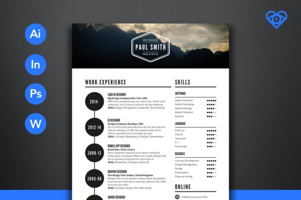 现代简约风格工作简历模板 Job Resume