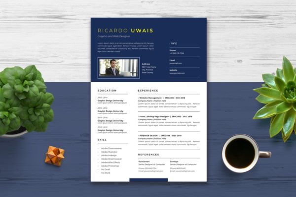 分段式个人专业简历模板下载v4 Cv / Resume vol.4