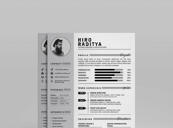 设计师简历及作品展示模板 Resume & Portfolio Template – YA
