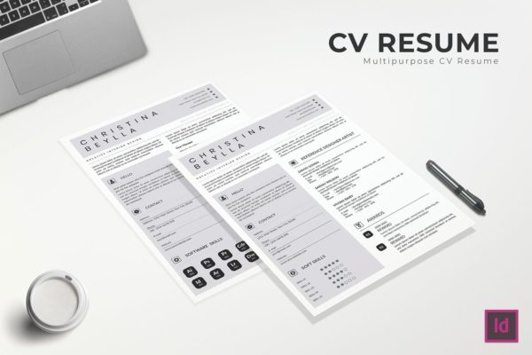 创意两列对称版式个人简历设计模板 Creative Clean CV Resume Template缩略图 创意两列对称版式个人简历设计模板 Creative Clean CV Resume Template