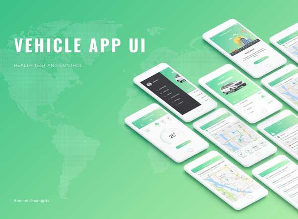 车辆跟踪和状况管理软件 UI 套件 Vehicle App UI concept缩略图 车辆跟踪和状况管理软件 UI 套件 Vehicle App UI concept
