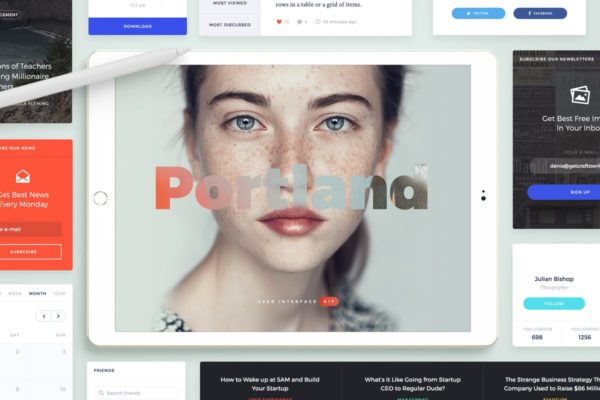 完美优雅简约 APP UI 套件 Portland UI Kit