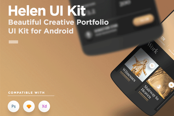 大洋岛下午茶：高端奢华味道的黑金色安卓Android社交手机应用APP UI KITS [Sketch,XD,PSD]