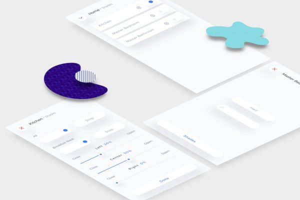 互联网智能家居移动手机界面UI套件 Smart Home Shades Mobile Ui v.3