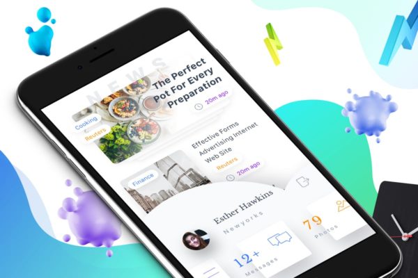 个人用户中心手机APP导航设计UI模板4 Navigation 3 Mobile Ui