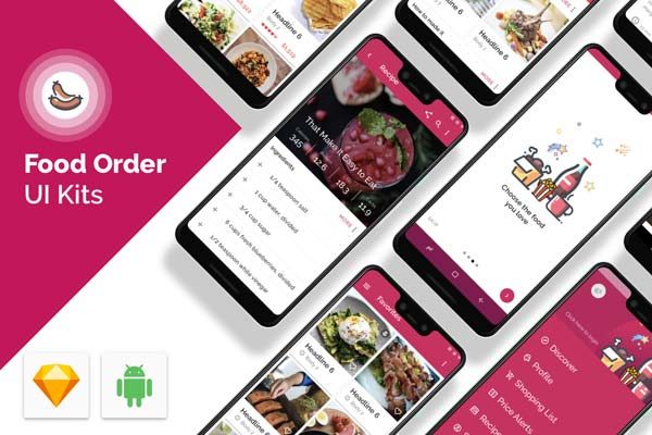 实用的美食订餐APP UI KIT模板下载缩略图 实用的美食订餐APP UI KIT模板下载