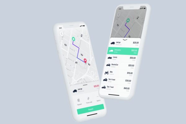 类滴滴出行叫车手机应用UI界面设计模板 Aber UI Kit