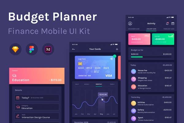 大洋岛下午茶：记账APP UI KIT套装模板[Sketch]