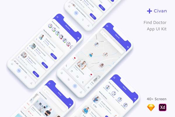 大洋岛下午茶：就医就诊APP UI KIT套装下载