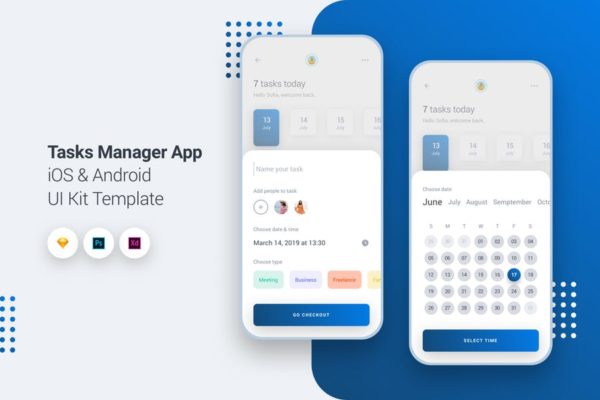 日程任务管理APP应用界面设计UI套件缩略图 日程任务管理APP应用界面设计UI套件