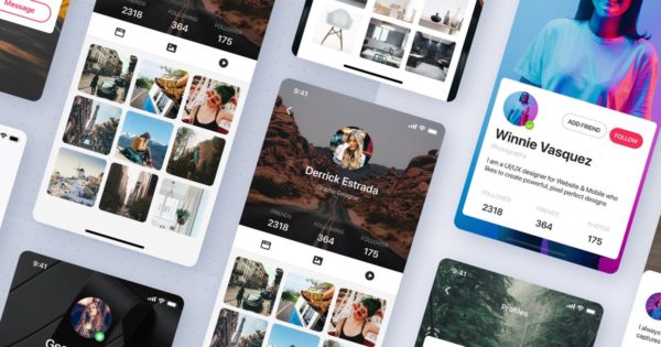 社交APP应用个人中心用户界面设计Sketch模板缩略图 社交APP应用个人中心用户界面设计Sketch模板
