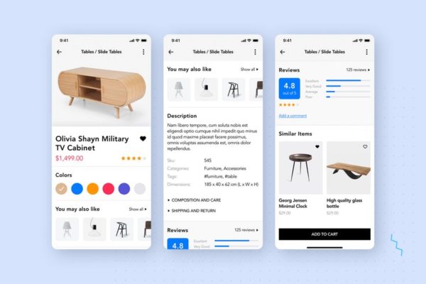 家私家具移动商城APP界面设计SKETCH素材 Furniture Shop Mobile App UI Concept缩略图 家私家具移动商城APP界面设计SKETCH素材 Furniture Shop Mobile App UI Concept