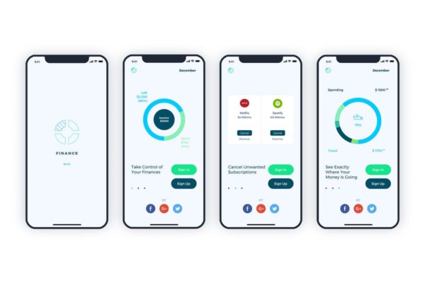 金融钱包手机APP应用UI设计套件 Launch Screens Walkthroughs Finance Mobile UI – FH缩略图 金融钱包手机APP应用UI设计套件 Launch Screens Walkthroughs Finance Mobile UI – FH