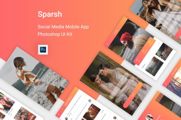 社交APP交友应用UI界面设计PSD模板 Sparsh – Social Media Mobile App for Photoshop缩略图 社交APP交友应用UI界面设计PSD模板 Sparsh – Social Media Mobile App for Photoshop