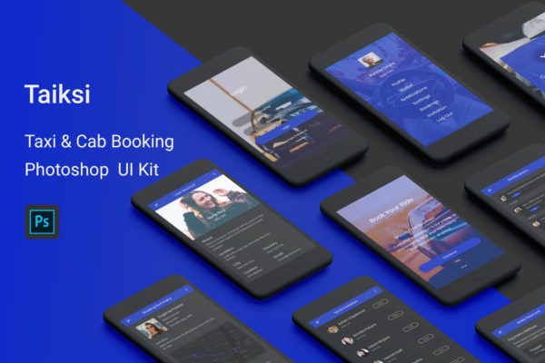 出租车网约车APP应用UI界面设计PSD模板 Taiksi – Taxi & Cab Booking Photoshop UI Kit缩略图 出租车网约车APP应用UI界面设计PSD模板 Taiksi – Taxi & Cab Booking Photoshop UI Kit