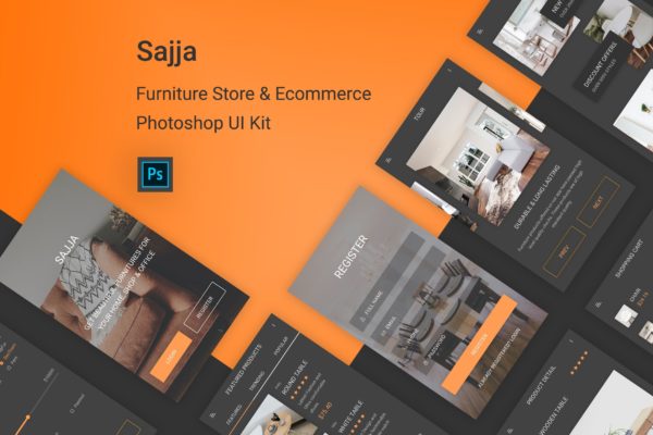 家具网上商城APP应用UI设计PSD模板 Sajja – Furniture Store & Ecommerce for Photoshop缩略图 家具网上商城APP应用UI设计PSD模板 Sajja – Furniture Store & Ecommerce for Photoshop