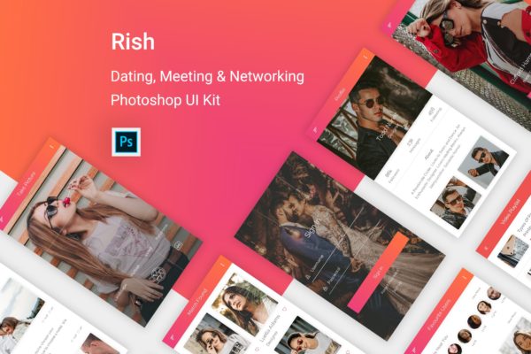 约会交友APP应用UI用户交互界面设计PSD模板 Rish- Dating, Meeting & Networking for Photoshop缩略图 约会交友APP应用UI用户交互界面设计PSD模板 Rish- Dating, Meeting & Networking for Photoshop